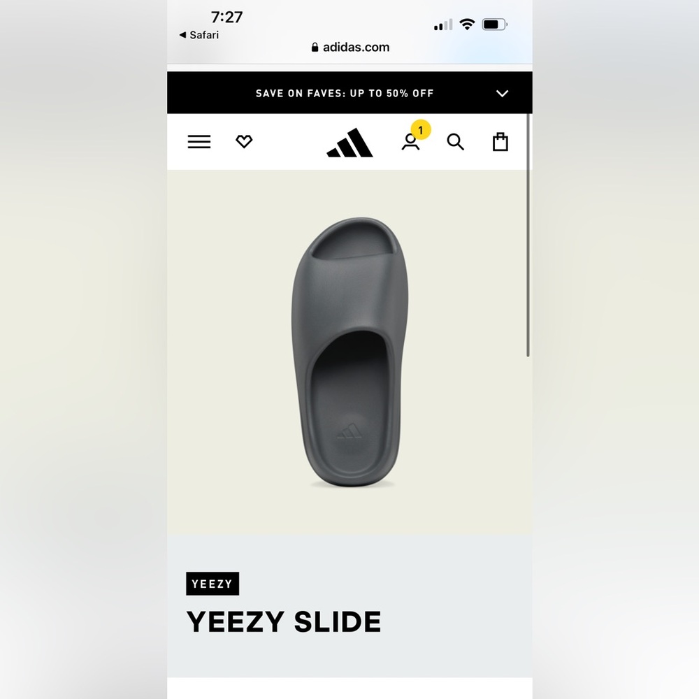 Adidas Yeezy Slide Slate Grey size 7